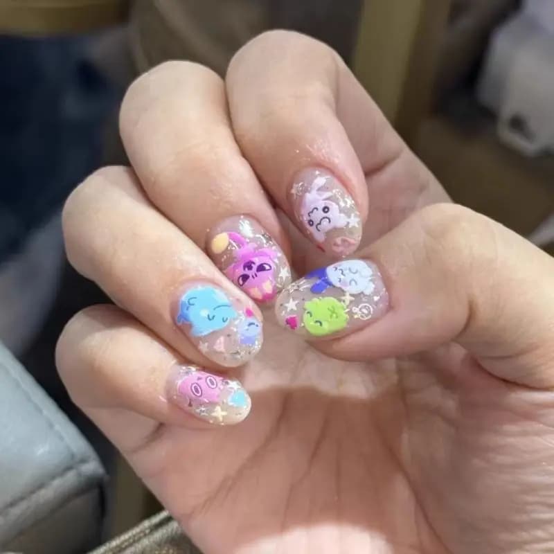 Vendita calda Tamagotchi Paradise Happy Garden Nail Art Sticker con design carino Doujinshi Adesivo decorativo Consegna veloce