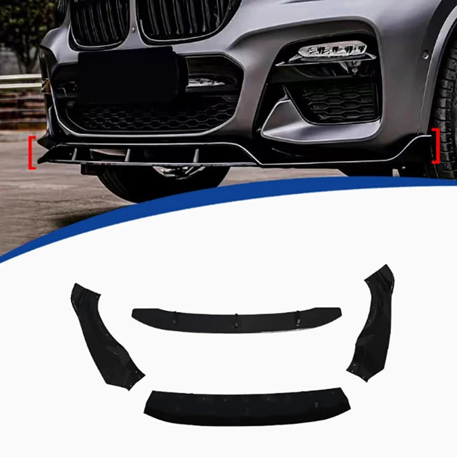 For BMW X3 G01 G08 2017-2021 Bright Black Car Front Bumper Lip Front lip glossy black Diffuser Front Chin Spoiler Body Kit