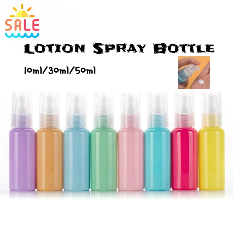 10/30/50ml Macaron Lotion Push Spray Bottle Portable Travelling Makeup Dispenser Refillable Plastic Container