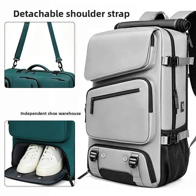 Travel Backpack Boardable Backpack USB Charging Waterproof Outdoor Travel Backpack Independent Shoe Compartment Large Capacity