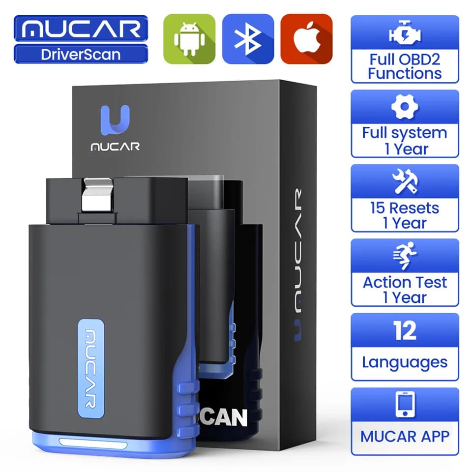 MUCAR Driverscan OBD2 Scanner Sistema completo Strumenti diagnostici per auto 15 Reset Azione Test Strumenti di scansione automobilistica 2025 Mucar Scanner