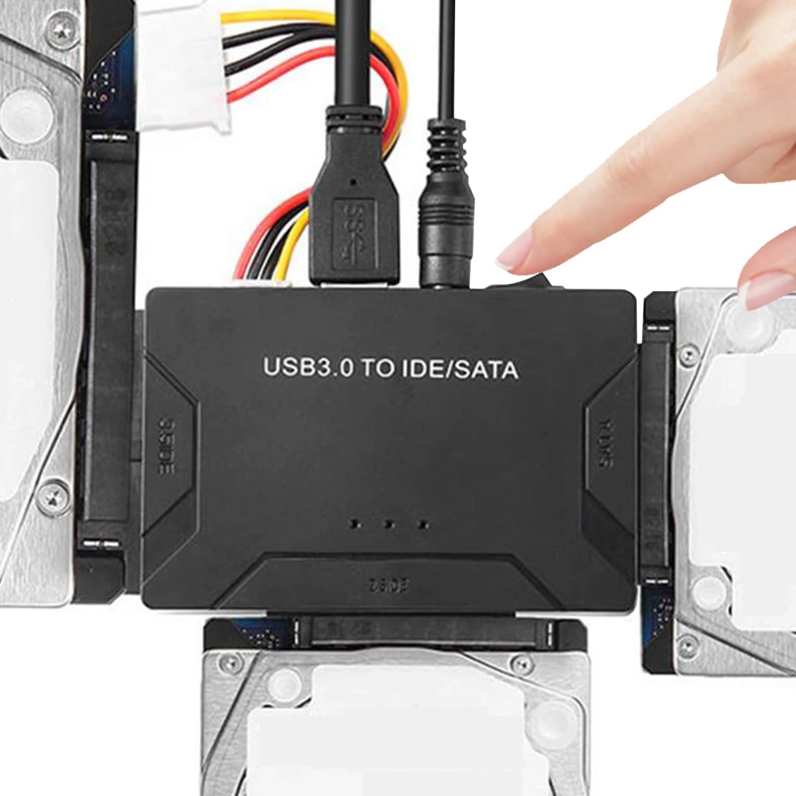 Adattatore USB 3.0 a SATA/IDE da 2,5/3,5 pollici per disco rigido, da 1 a 3, universale, per SSD esterno, compatibile con Windows 10/8.1/8/7/Vista/XP