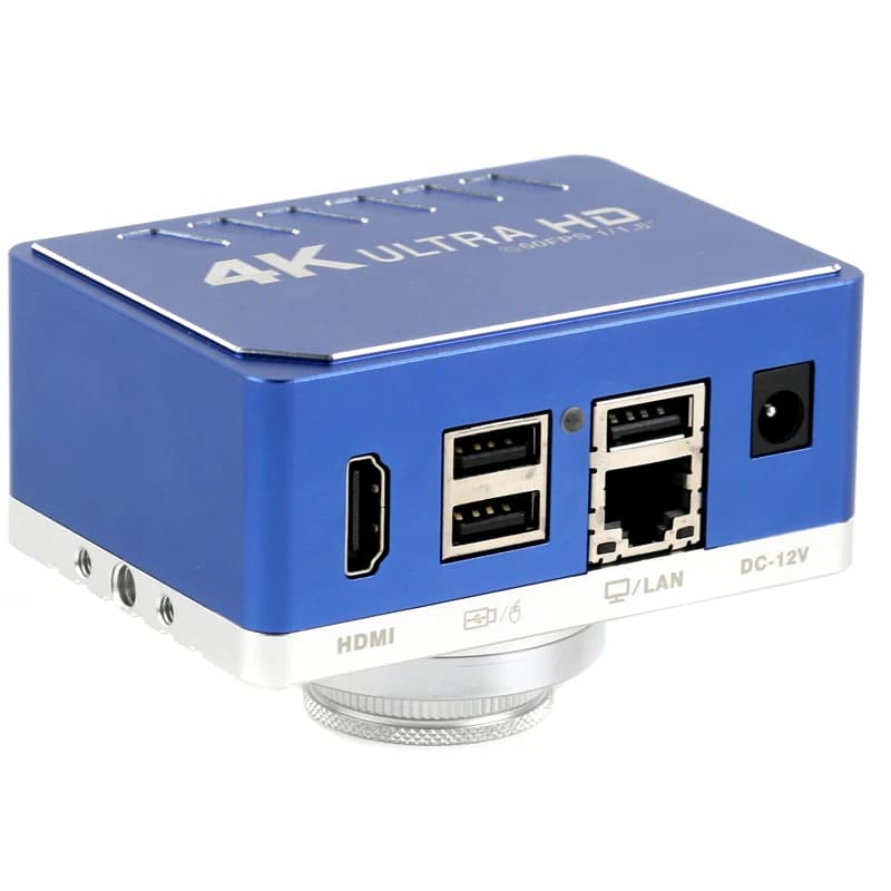 Microscopio Digitale con Zoom 10X, 4K UHD, HDMI, USB, LAN, per Riparazione TV, PC, PCB, Misurazione Industriale, Fotocamera con Attacco C
