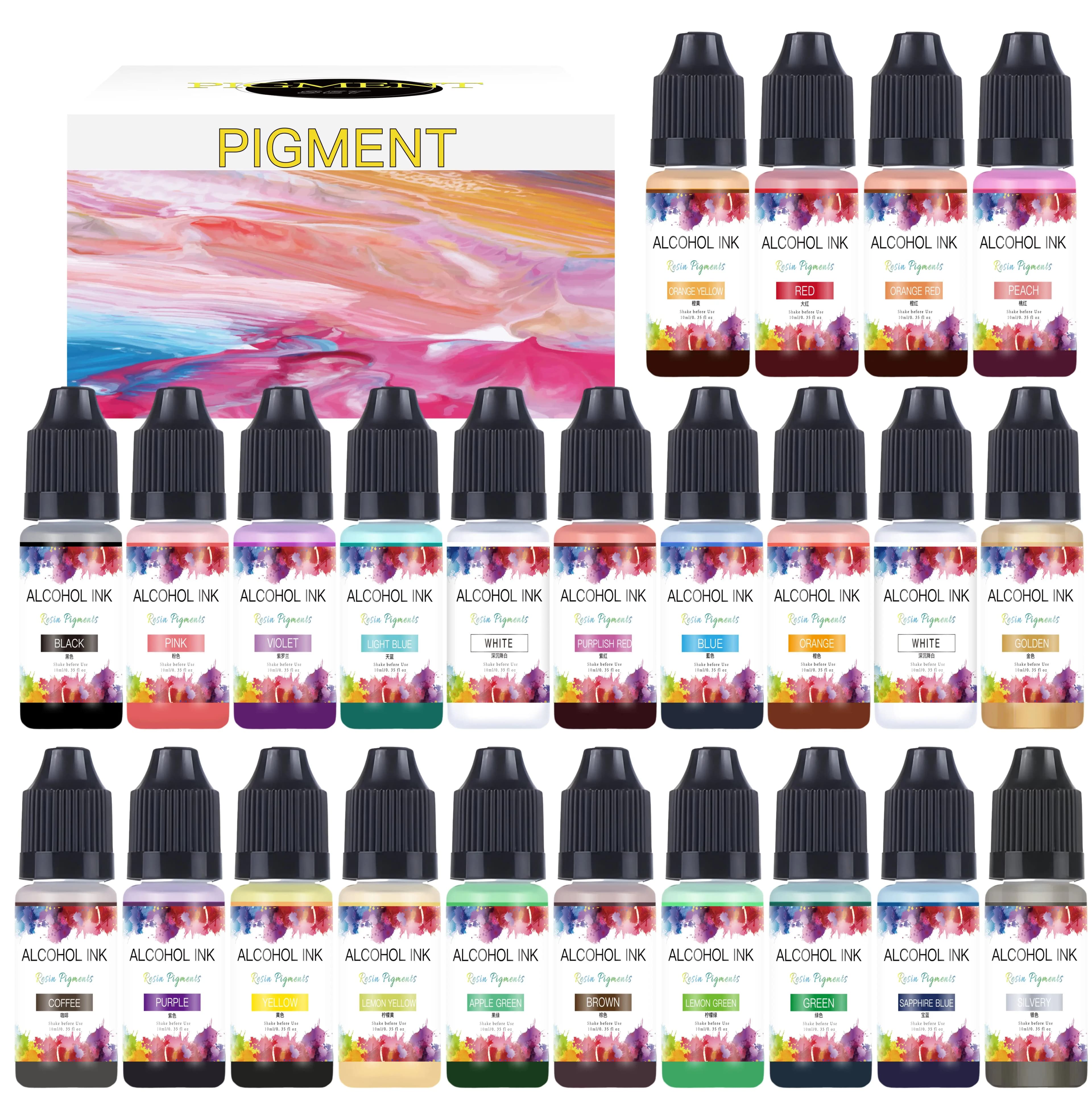 10ml alcool inchiostro arte resina epossidica pigmento 22 colori liquido colorante inchiostro diffusione per fai da te UV resina epossidica gioielli artigianato fare
