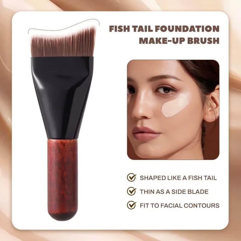 Mini Makeup Brush Traceless Portable Mini Head Slotted Brush for Background Makeup Tool without Powder