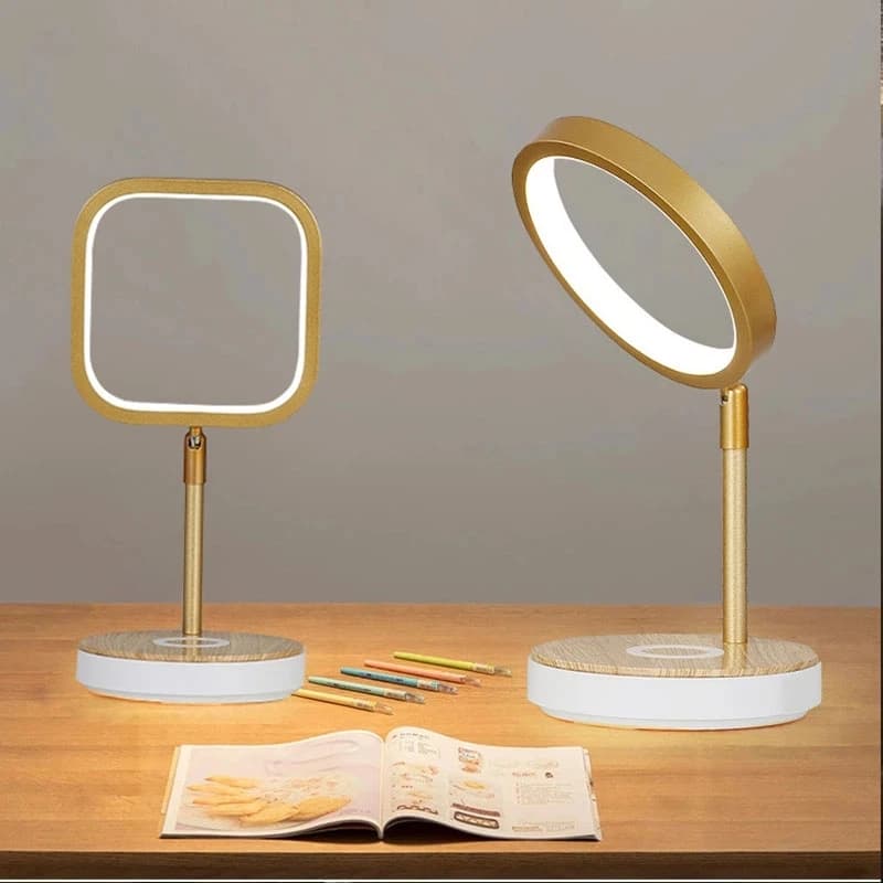 Lampada da tavolo moderna a LED per telefono da camera da letto Ricarica wireless Luci notturne da comodino Soggiorno Lampade da scrivania pieghevoli Decorazione