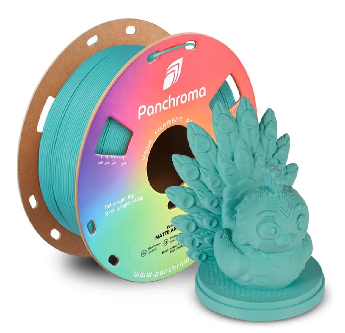 Filament PLA Opaco Polymaker Panchroma, Arctic Teal 1.75mm 1kg 3D Printing Filament Compatible with Most FDM 3D Printers, 1kg Bobbin (2.2 pounds)