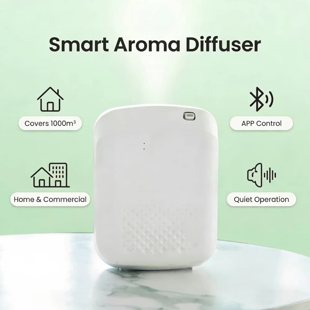 Diffusore di Oli Essenziali per Casa con Controllo Bluetooth, Diffusore di Aromi per Hotel con Pulsante, Macchina per Profumazione da 400ML, Purificatore d'Aria