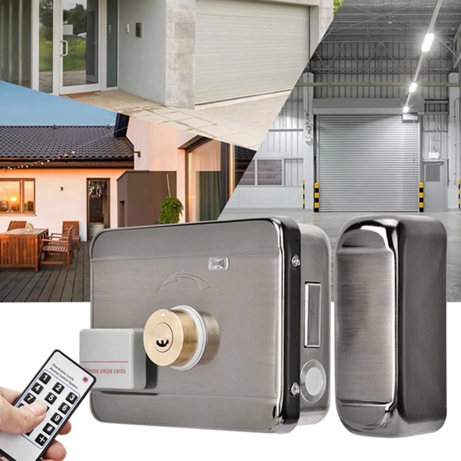 Serratura per porta 12V Serratura per porta intelligente Serratura per porta intelligente Accesso elettronico Sistema intelligente ID Serratura per porta a doppia testa 12V