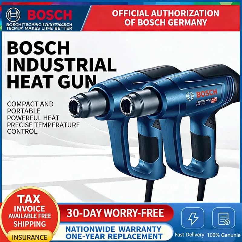 Pistola Termica ad Alta Potenza Bosch, Saldatore per Plastica, Applicatore per Pellicole Auto, Display Digitale con Controllo della Temperatura GHG 20-63