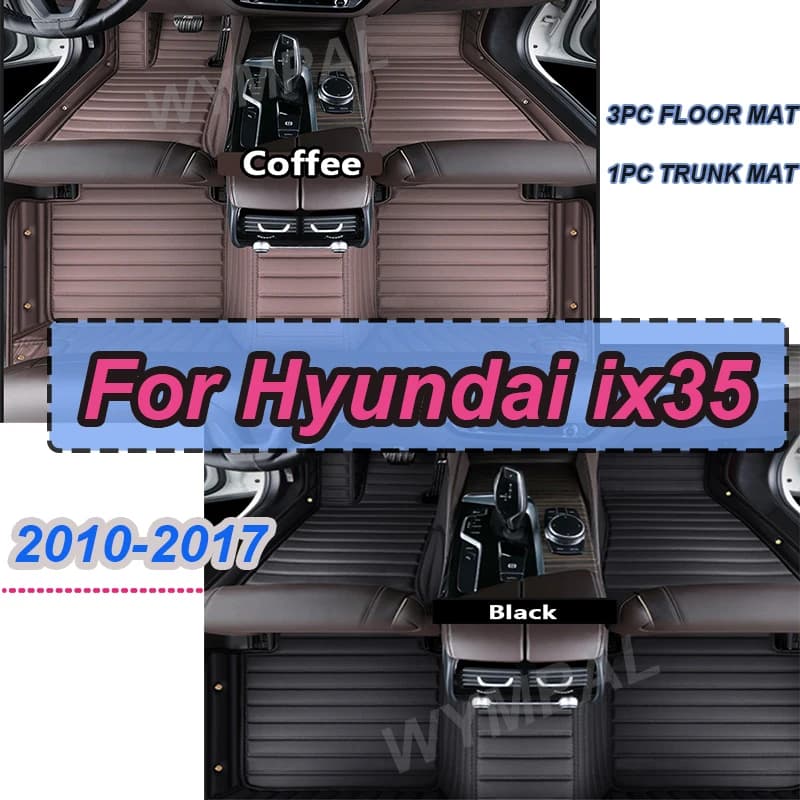 LUXURY Carpets For Hyundai ix35 2017 2016 2015 2014 2013 2012 2011 2010 Car Floor Mats Auto Interior Accessories Leather Rugs
