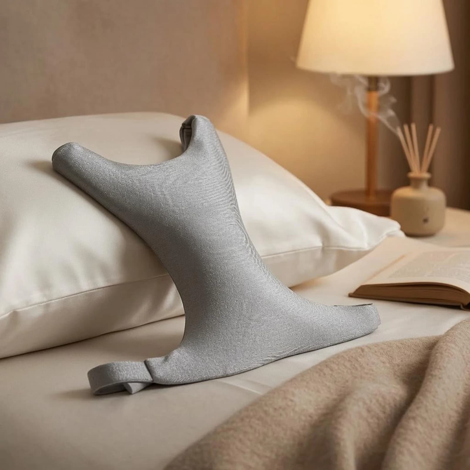 Chest Support Pillow Attached Straps Breast Pillow Sleep Aid Contour Design Bed Cushion Shiny Woven Finish