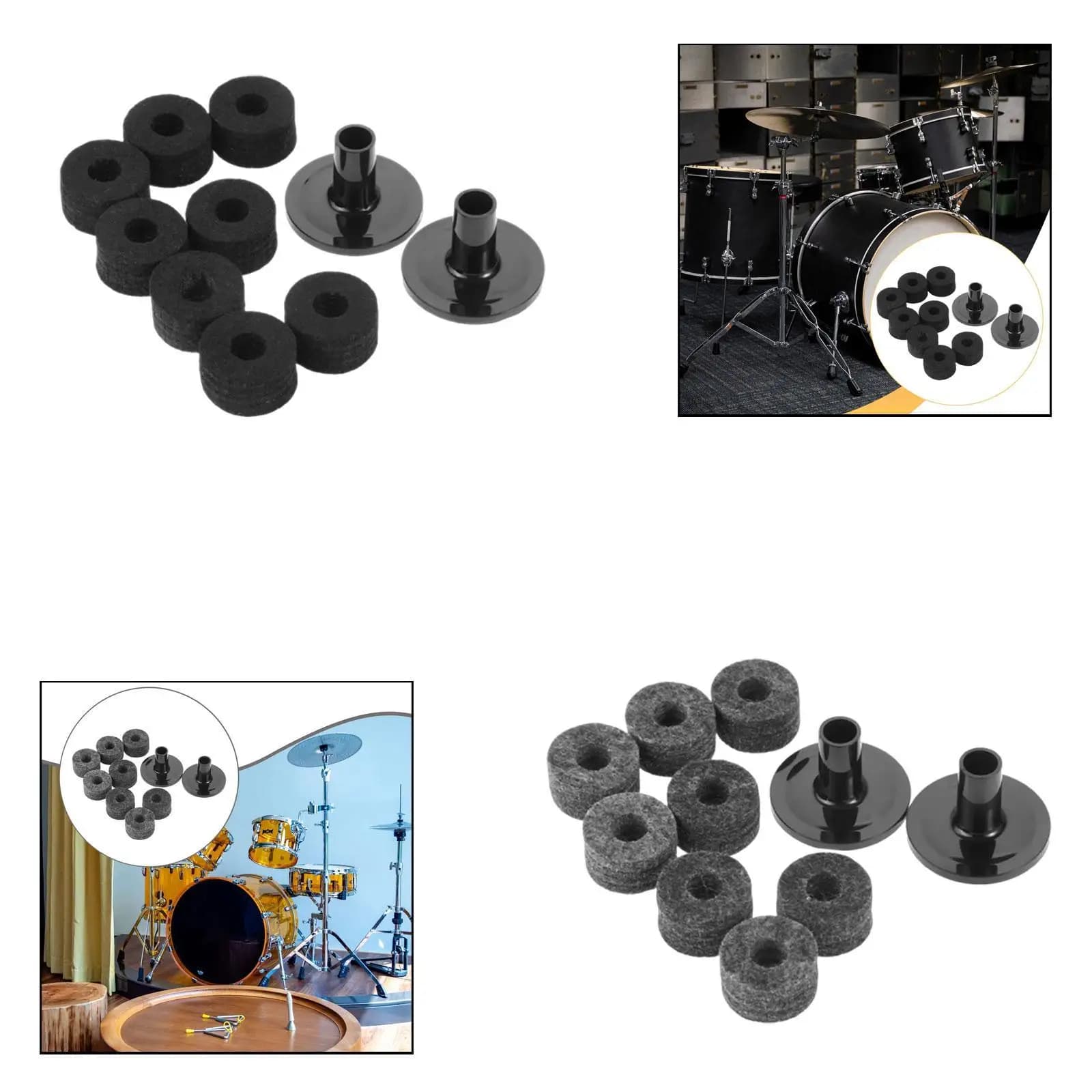 Supporti per Piatti con Cuscinetti in Feltro Spesso, Kit di Accessori per Batteria Durevoli per un'Installazione Stabile del Set di Piatti