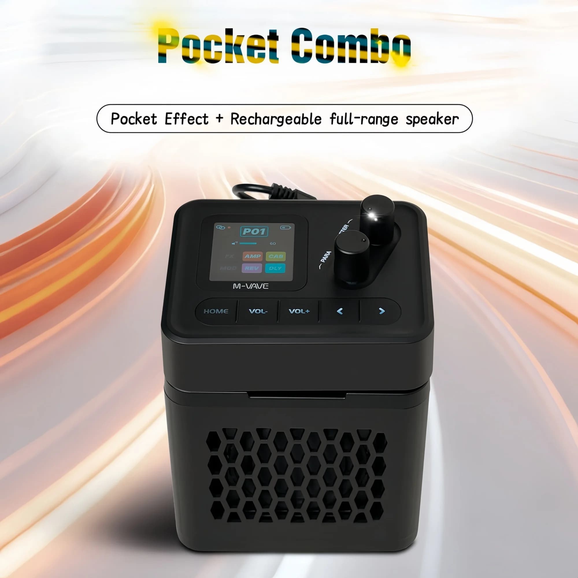 M-VAVE POCKET COMBO Portable Multi-Effects Guitar Amp Processor Rechargeable Speaker Built-in for Electric Guitar Bass Ukulele