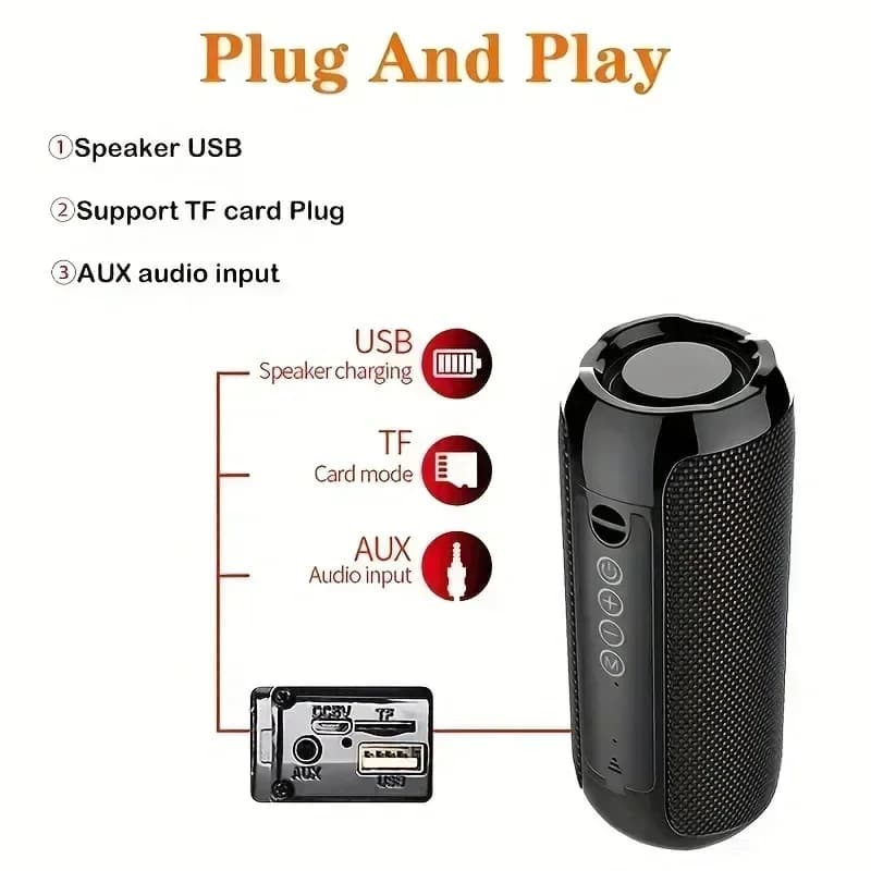 TG117 Altoparlante Bluetooth portatile Subwoofer wireless esterno con scheda FM TF e supporto per unità flash USB per Pho mobile