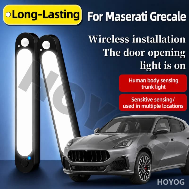 Luce LED per Bagagliaio Auto con Sensore di Movimento, Ricaricabile USB, Magnetica, per Maserati Grecale 2022-2026, Illuminazione Interna SUV