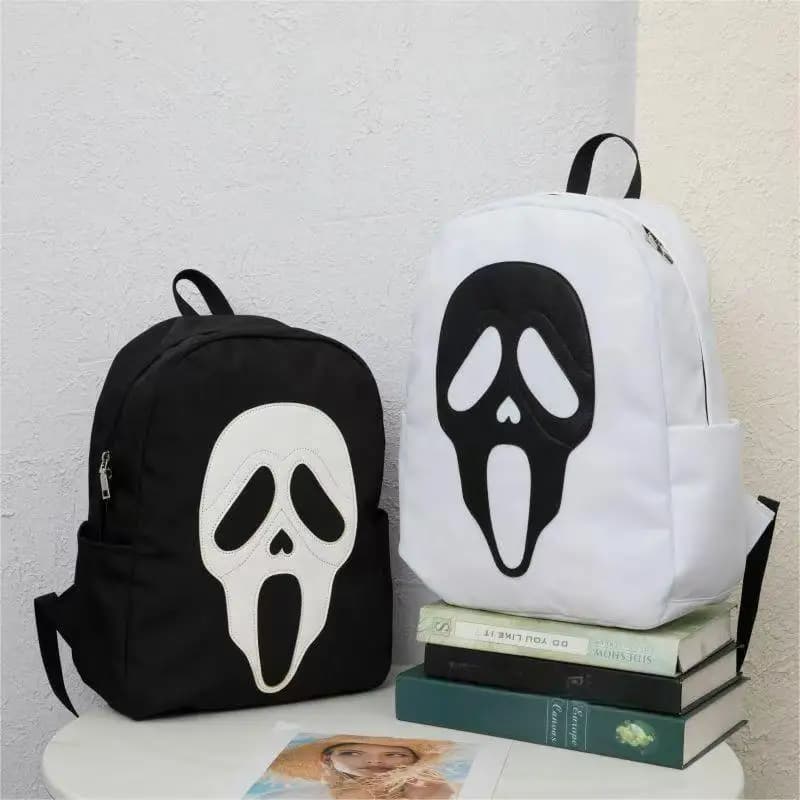 Borsa per bambini Halloween Stuff Borsa moda per bambini Borsa da scuola in bianco e nero Stampa fantasma Boutique Zaino da esterno per adolescenti