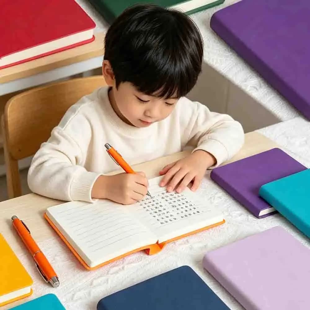 A7 Leather Notebook Solid Color Soft Cover Business Office Smooth Writing Minimalist Planner Meeting Journal Stationery Gift New