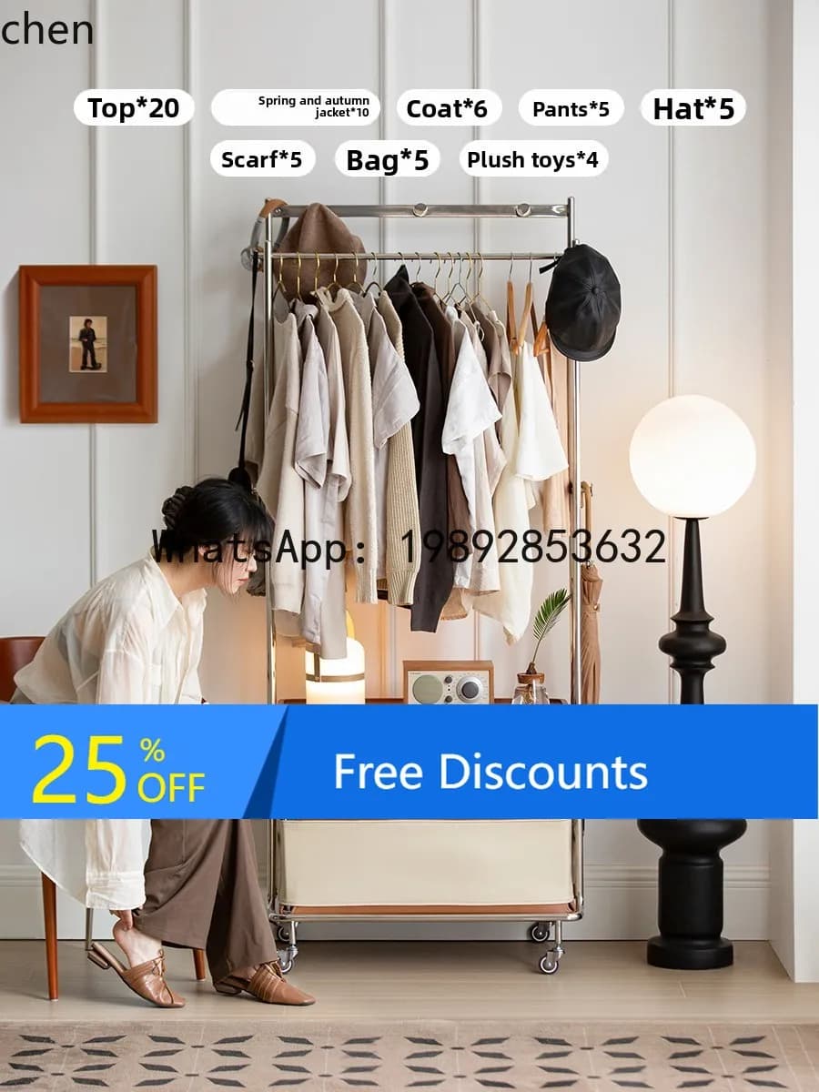 ABC solid wood floor furniture coat hangers stainless steel
