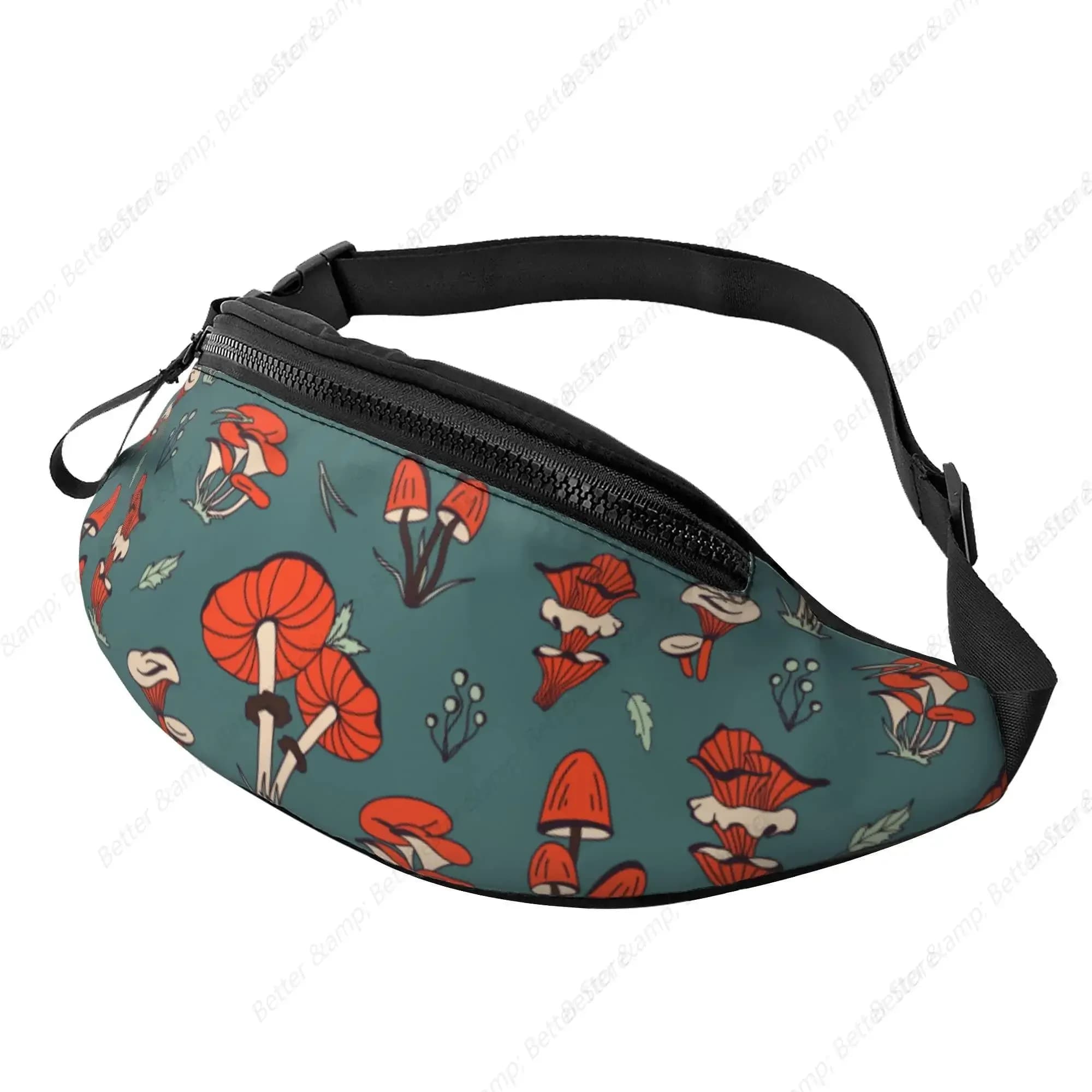 Men's Waist Bag with Headphone Jack Sports Waist Bag Snail Fungus Marsupi for Running