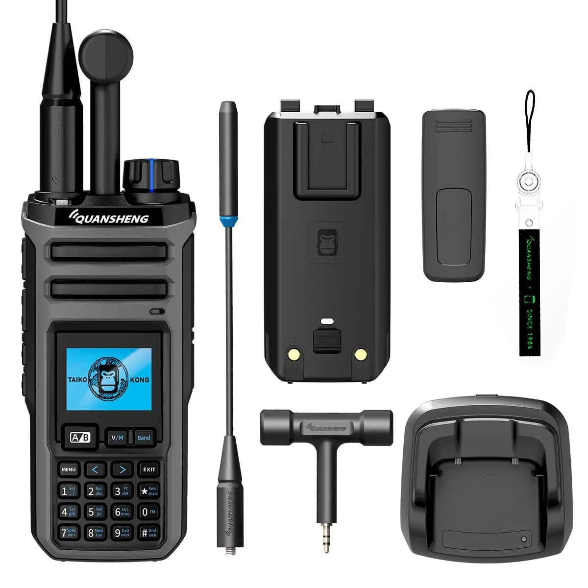 Quansheng TK-11(5) Radio Walkie Talkie Professionale Dual Band VHF/UHF 10W PMR446 con 999 Canali, Impermeabile IP55, Batteria Type-C da 2500mAh, Certificazione CE, Radio Bidirezionale per Uso Commerciale Esterno