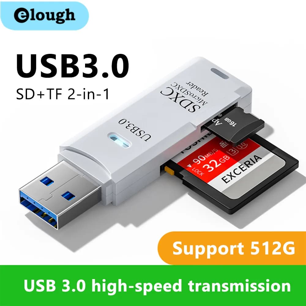 USB 3.0 2 card reader in 1 Micro TF SD card reader USB adapter High speed card reader TF memory card for PC Laptop accessories