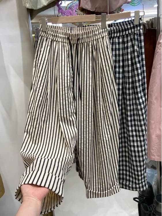 Striped Harem Pants Loose Wide Leg Trousers Summer New Style Vintage Print Cotton Polyester Casual Comfortable Women's Jeans
