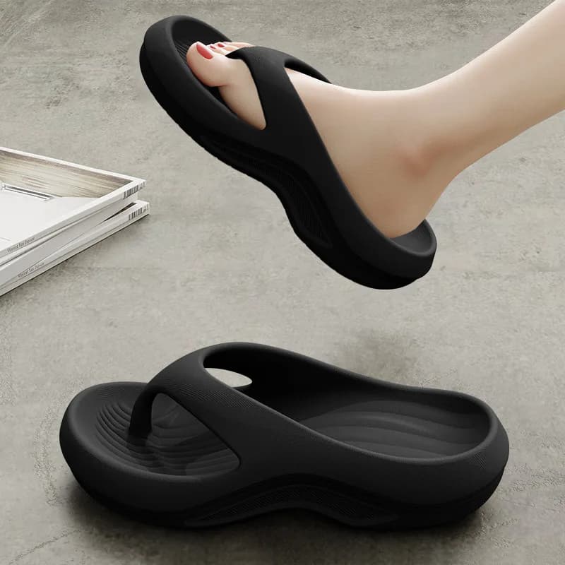 2025 Infradito in Eva con piattaforma spessa estiva per donna Sandali da spiaggia antiscivolo con punta a clip Donna Comode pantofole con suola morbida