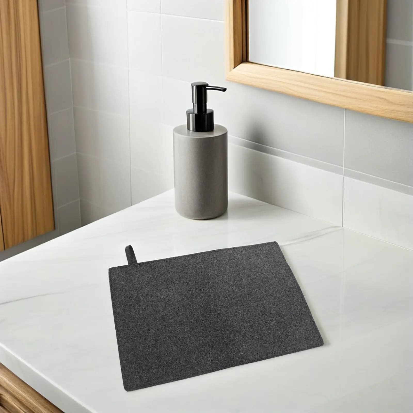 2 Pezzi Cuscino in Feltro per Panca Sauna, Impermeabile, Antiscivolo, Termoisolante, Tappetino Portatile Grigio 15x12 Pollici, Tappetini da Bagno