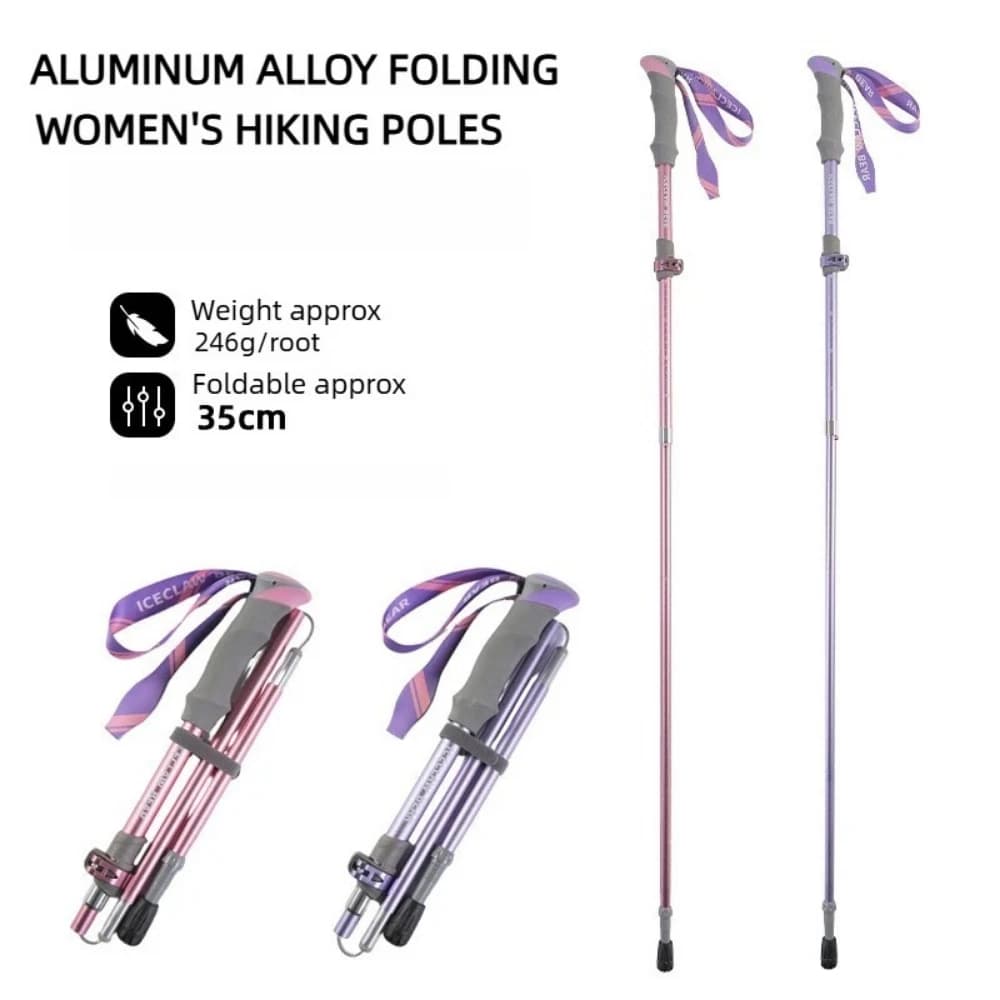 5-section Ultra-light Portable Aluminum Alloy Outer Lock Design Hiking Poles Outdoor Travel Mountain Climbing Hiking Poles