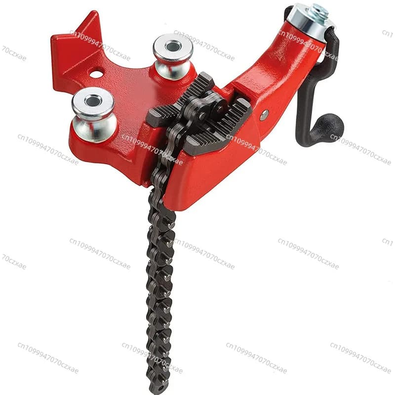 Heavy Duty Chain Pipe Tripod Stand Vise Portable Floor Pipe Clamp Support for Steel Iron Pipe Threader Welding Repair