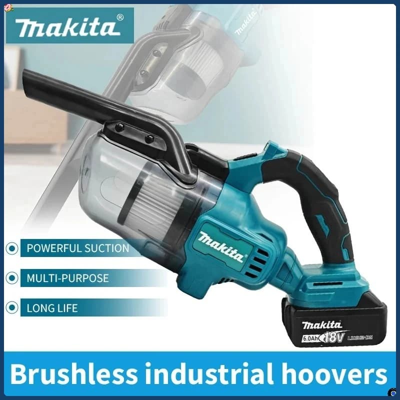 Aspirapolvere Elettrico Makita Portatile Senza Fili per Casa e Auto, Strumento di Pulizia ad Alta Potenza per Batteria 18V