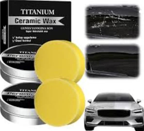 100g Professional Titanium Ceramic Wax Cream Car Coating Polish Mild Scratch Repair Car Protection Paint Care Cream With Sponge