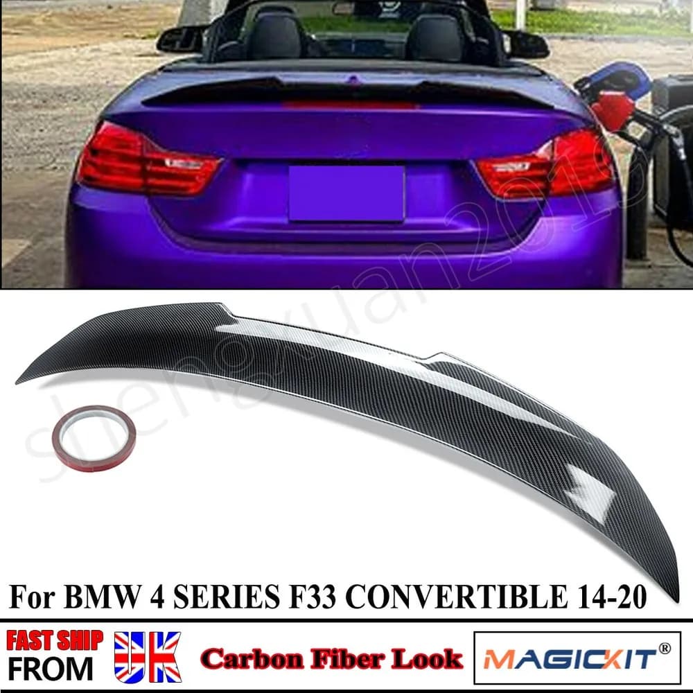 Spoiler for tail lip for BMW 4 F33 420d 430i 440i Convertible PSM Style 2014-2020 Carbon Look Spoiler for rear luggage Car accessory