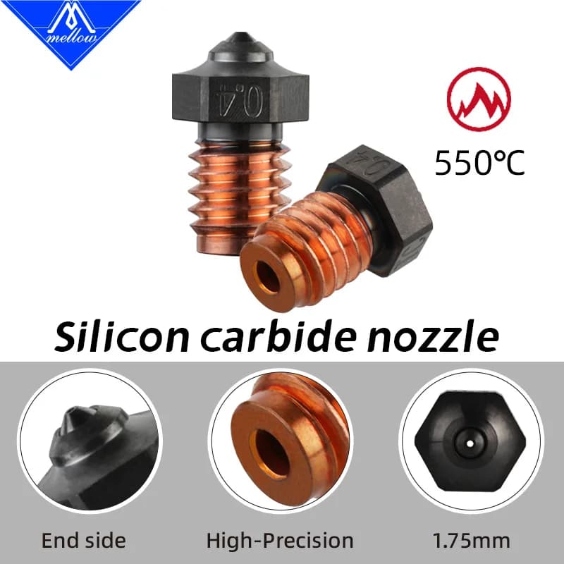 Mellow Durevole Ridurre Stick Phaetus Carburo di Silicio V6 Ugello Per Accessori Per Stampanti 3D Ugelli M6 Prusa Voron VzBoT Hotend