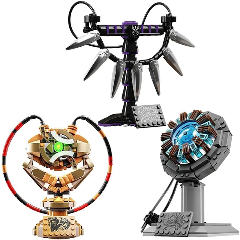 Nuovi Blocchi da Costruzione 2026 Supereroi Iron Man Reattore Nucleare Gemma del Tempo Doctor Strange Mattoncini Black Panther Collana Giocattoli Regalo