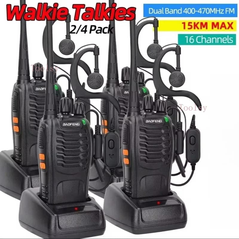 Baofeng BF-888S Walkie Talkie 5W Ricetrasmettitore walkie-talkie portatile portatile 16 canali Radio bidirezionale a lungo raggio per la caccia