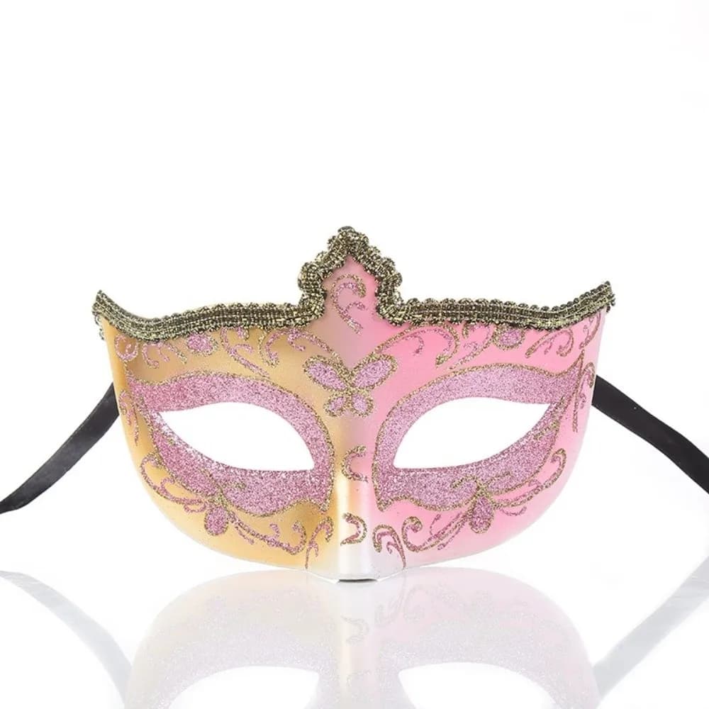 Maschera Vintage a Mezzo Volto con Bordo in Pizzo Traforato per Feste in Maschera, Maschera da Principessa per Donne