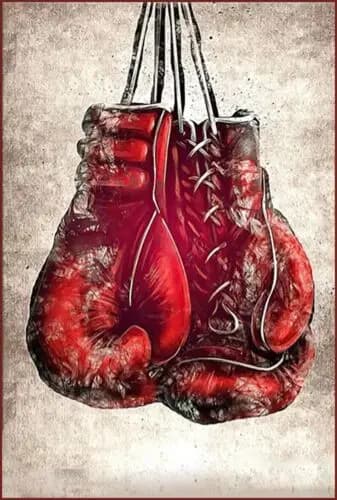 1e,Boxing Gloves Metal Poster Sign for Gym, Garage, Workout Area