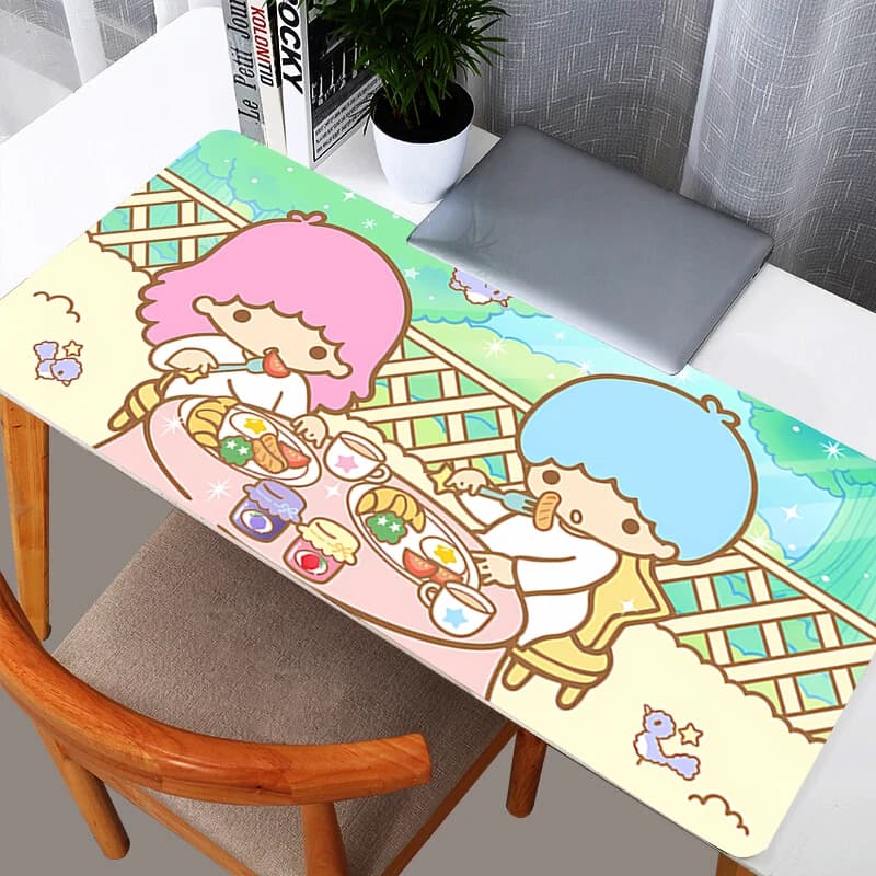 Tappetini per mouse Little Twin Stars Anime, nuovi tappetini da scrivania per PC resistenti, tappetini da ufficio per giocatori, tappetini per tastiera, accessori da gioco, mousepad
