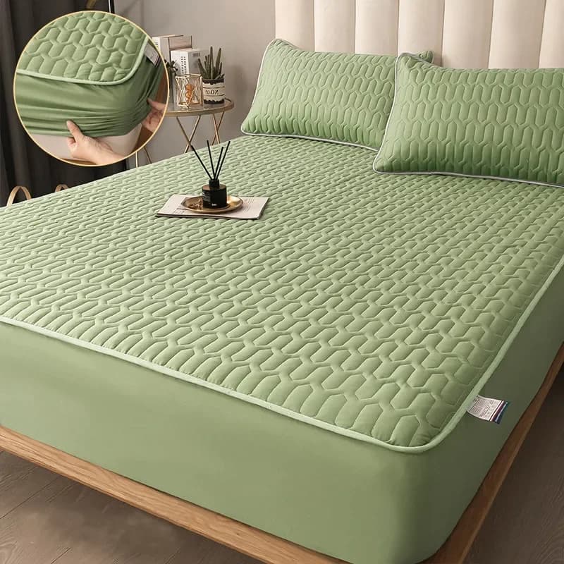 Coprimaterasso addensato Biancheria da letto trapuntata spessa cucita Biancheria da letto stampata Lenzuolo grande antiscivolo Copertura antipolvere senza federa