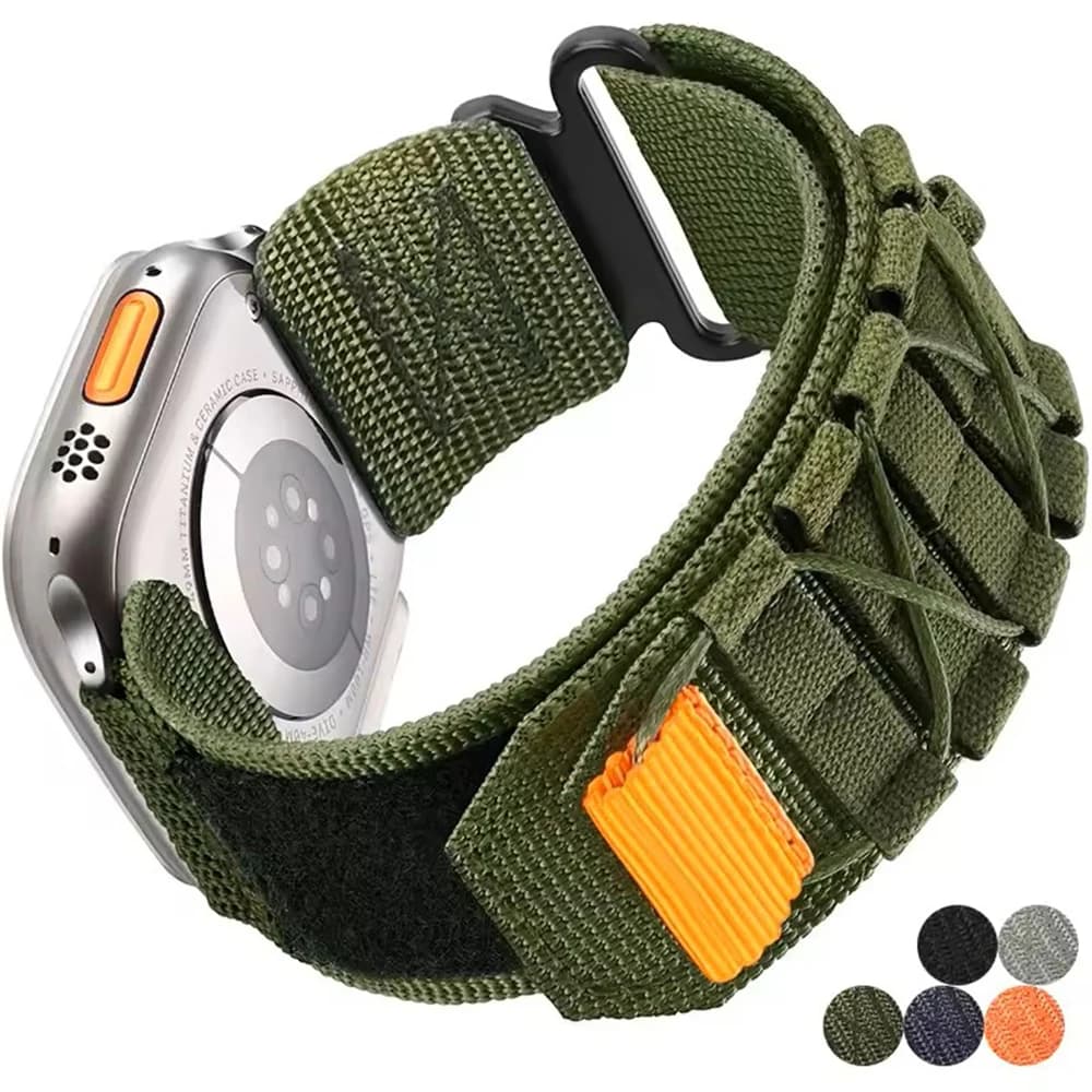 Cinturino per orologio in nylon per Apple Watch Ultra 3/Ultra 2 49 mm, serie 10 46 mm, serie 9/8/7 45 mm, cinturini in velcro serie 6/5/4/SE 44 mm