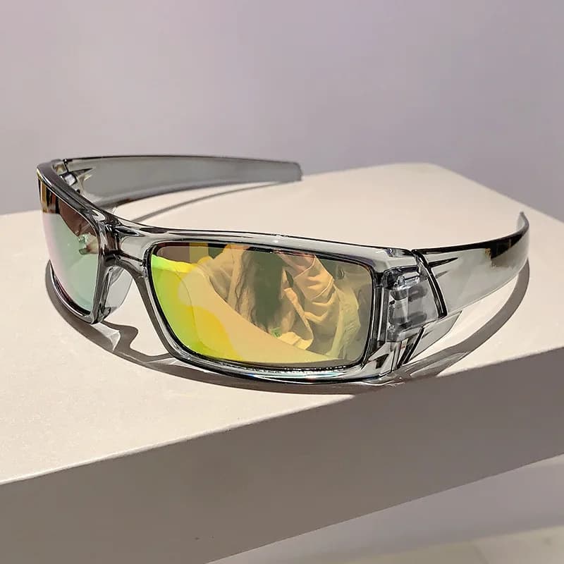 Nuovi occhiali da sole punk Y2K fantastici per le donne Uomini di lusso Sport all'aria aperta Moda avvolta Occhiali da sole rotondi di tendenza con design di marca