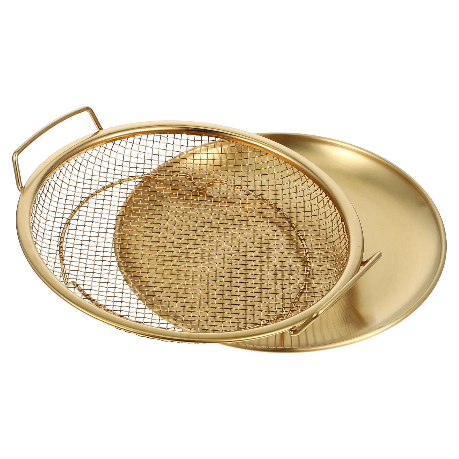 Set di colini per olio in acciaio inossidabile con rete fine per alimenti fritti, utensile da cucina antiruggine