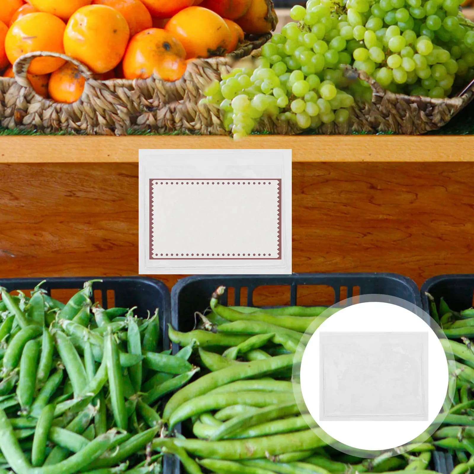 6 Pezzi Porta Carte Adesivi in Plastica Trasparente, Custodie Autoadesive per Schede, Protezioni Trasparenti per Tasche 10x8cm, Organizzatore per Etichette