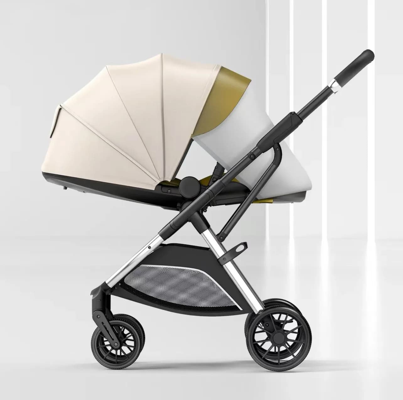 Passeggino Portatile ad alta vista Carrozzina Comodo passeggino pieghevole bidirezionale per bambini Carrozzina a forma di uovo 0-3 anni