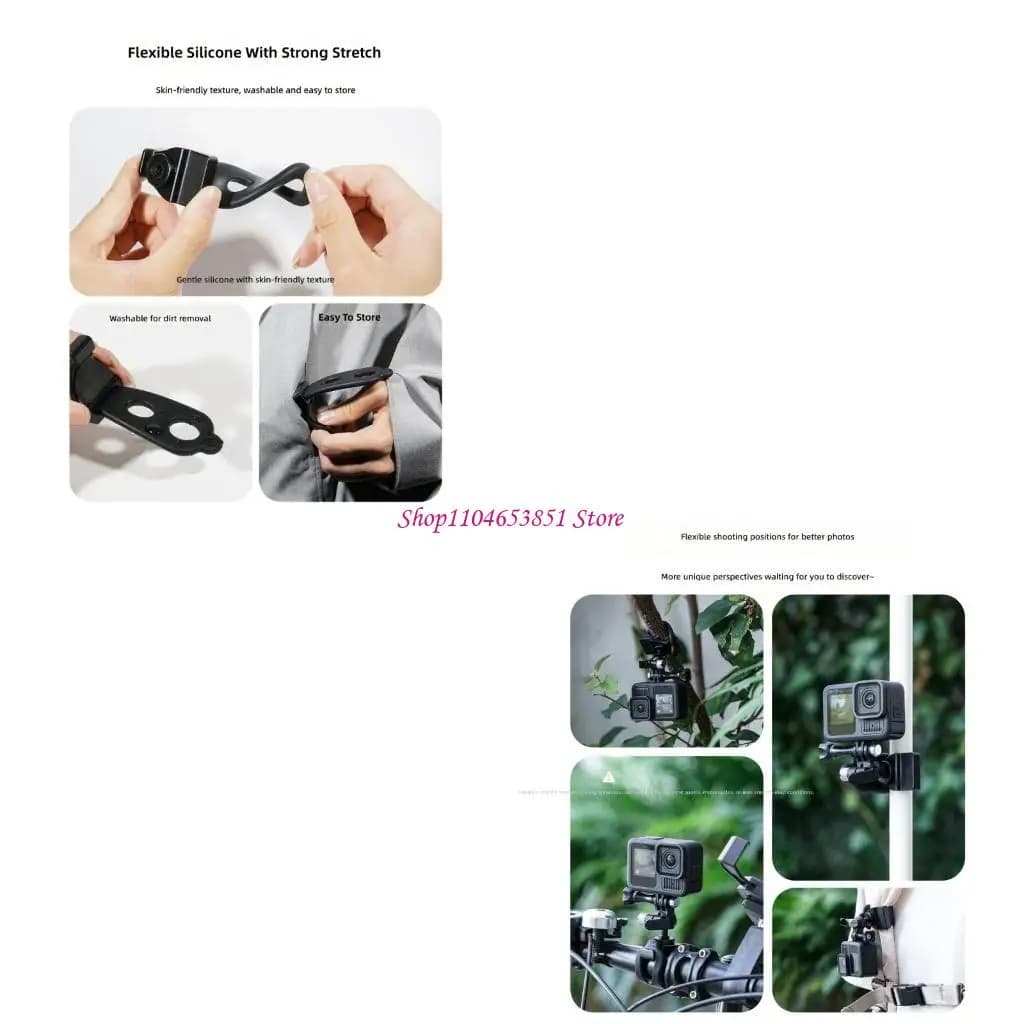 Action Camera Adjustable Silicone Mount Flexible Bracket Replacement Accessories