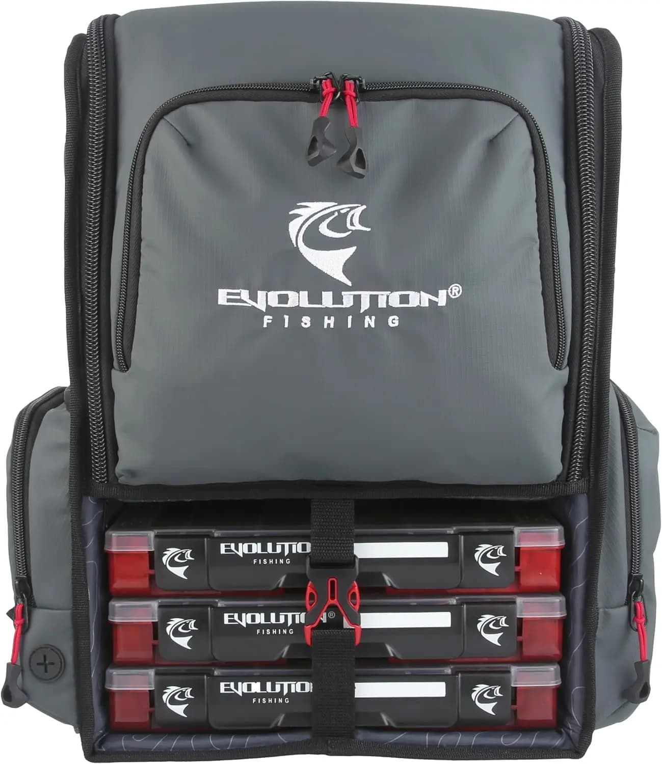 Fishing Backpack Resistant with Modular Dividers and Candles, Includes Trays Door Tools Quiklatch