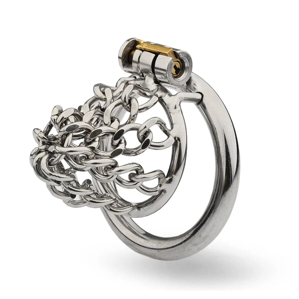 55/50/45mm Catena Maglia cava Gabbia per cazzi in acciaio inossidabile Dispositivo di castità in metallo maschile SM Bondage Anello per pene Blocco lucchetto Giocattolo del sesso gay