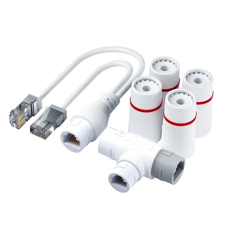 Splitter Ethernet Adattatore splitter combinatore POE impermeabile Esecuzione di 2 telecamere IP su 1 cavo di rete Adattatore separatore combinatore di rete